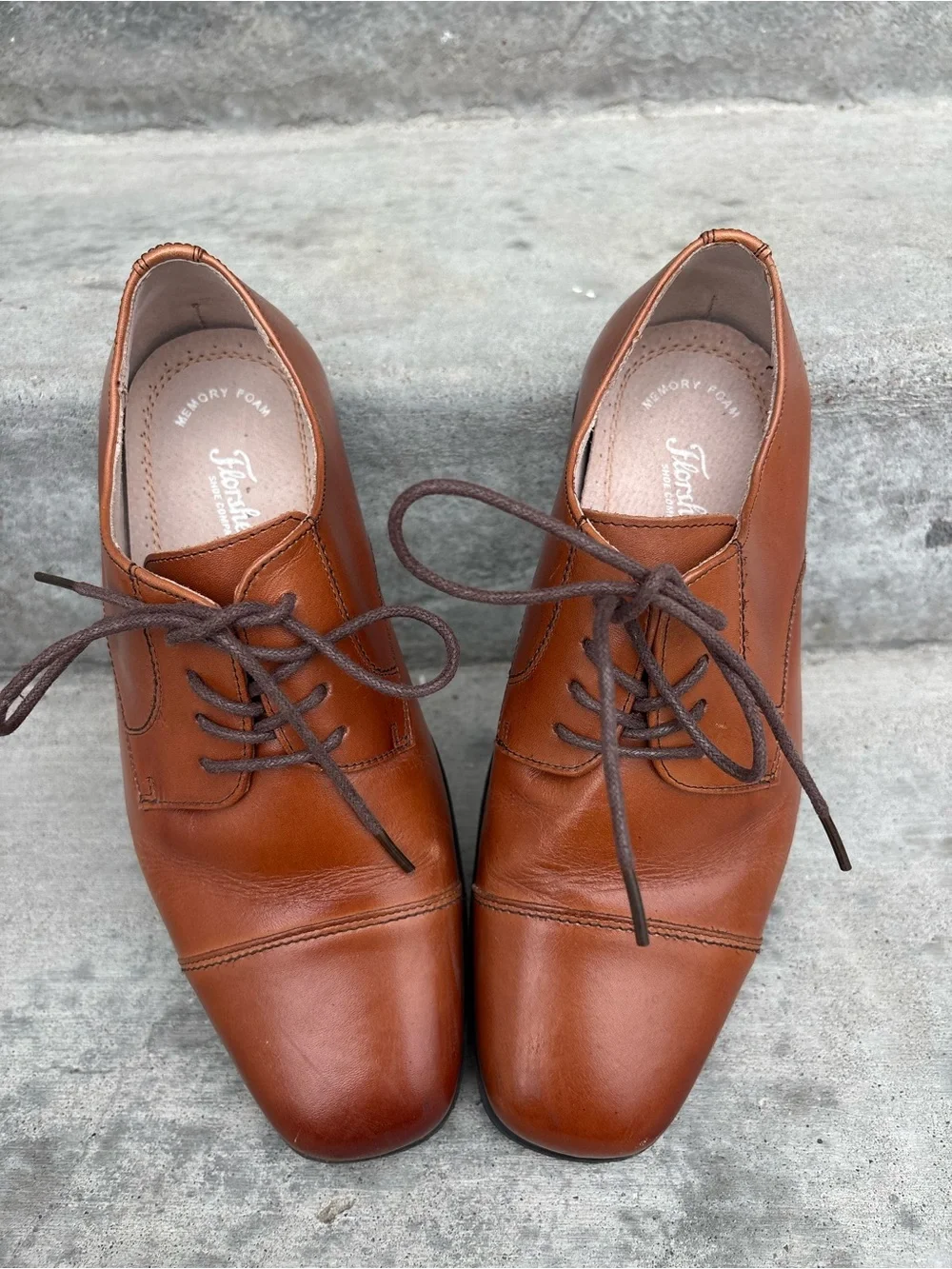 Florsheim Kids Boys Cap Toe Oxford Dress Shoes  Leather Size 5.5